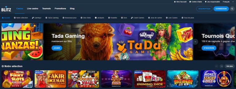 Blitz Casino page accueil
