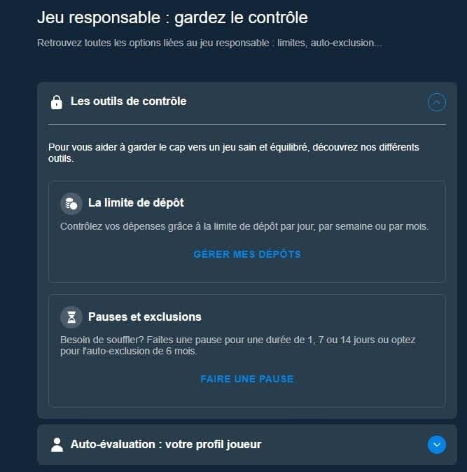 Blitz Casino jeu responsable